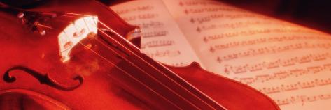 Colored Lights, Sheet Music, Close-up of a Violin Wall Decal