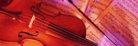 Colored Lights, Close-up of a Violin Wall Decal