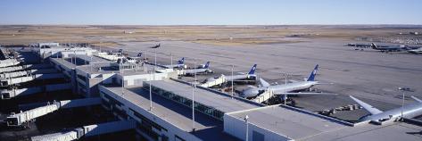 Airplanes Parked in Airport, Denver International Airport, Denver, Colorado, USA Wall Decal