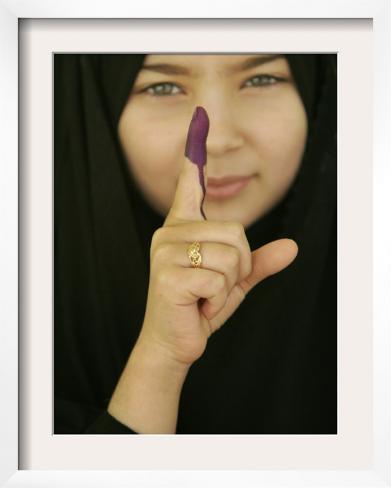 Young Girl Shows Her Inked Finger Even Though She Was Too Young to Vote