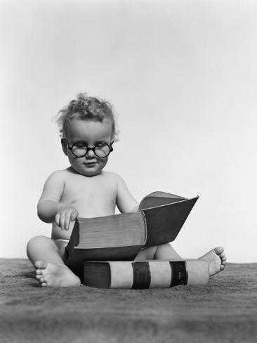 Baby Boy Wearing Round Glasses Photographic Print Don't see what you like