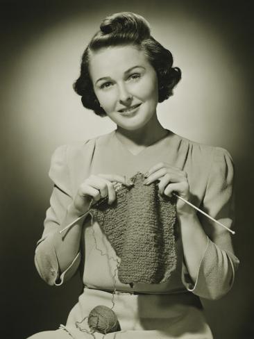 A Woman Knitting