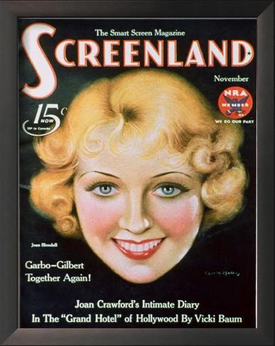 Joan Blondell ScreenlandMagazineCover1930's Framed Art Print