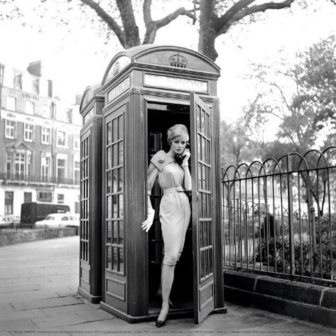 Lucinda in a Telephone Box, London, 1959 Art Print