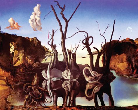 Dali Reflection Of Elephants Mini Poster Don't see what you like
