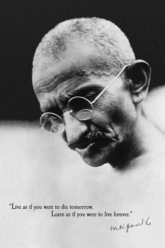 Gandhi - <b>Live Forever</b> Poster - gandhi-live-forever