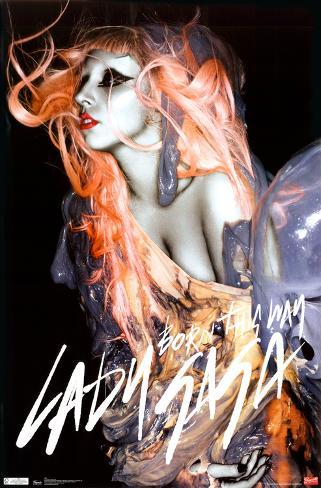 Lady Gaga Poster on Lady Gaga   Orange Hair Poster