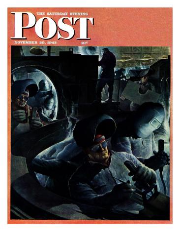  - robert-riggs-tank-factory-saturday-evening-post-cover-november-20-1943