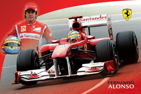 Vintage Auto Racing Poster on Ferrari F1 Alfonso Posters At Allposters Com