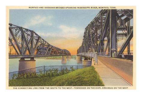 http://imgc.allpostersimages.com/images/P-473-488-90/59/5960/2RBQG00Z/posters/memphis-and-harahan-bridges-memphis-tennessee.jpg