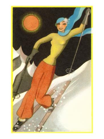Old Lady Skiing