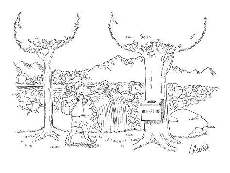 Suggestion Box Cartoon - in the forest 