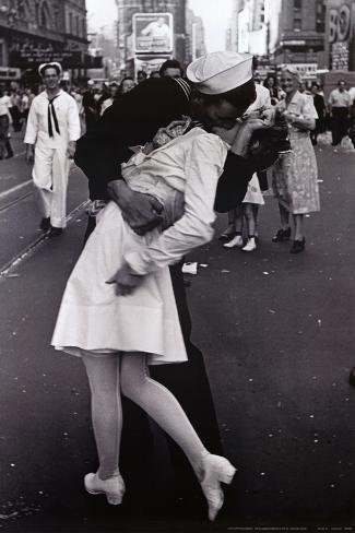 Kissing on VJ Day Poster