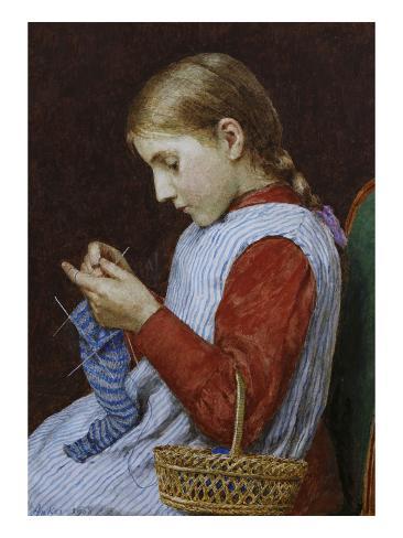 Girl Knitting