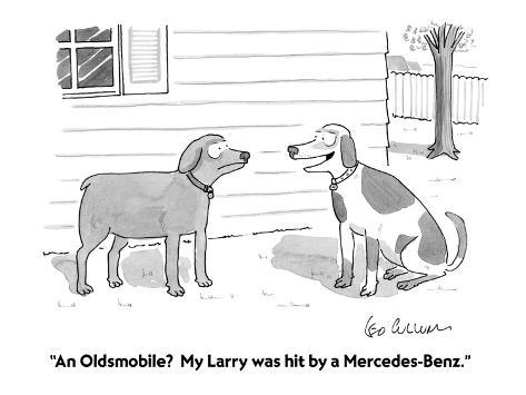 An Oldsmobile My Larry was hit by a MercedesBenz Cartoon