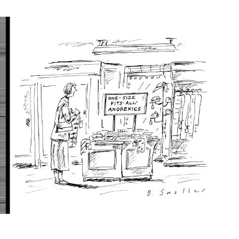 Cartoons on Reads One Size Fits All Anorexics Cartoon Premium Giclee Print