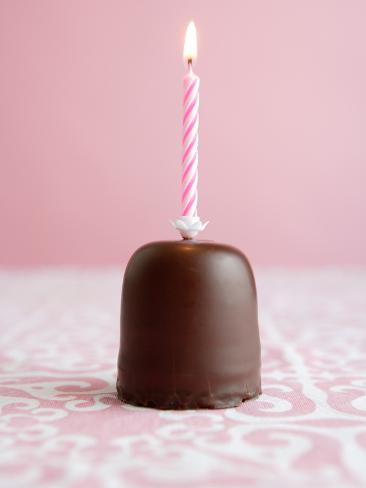 Small Chocolate Birthday Cake Photographic Print by Zoe ...