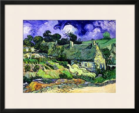 Thatched Cottages at Cordeville, Auvers-Sur-Oise, c.1890 Framed Giclee Print