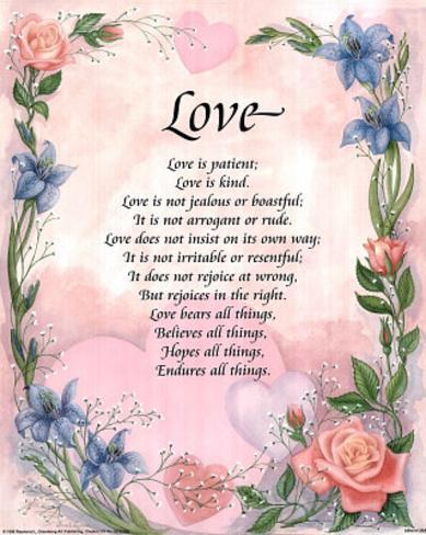 Love is Patient (Poem) Art Print Poster Mini Poster