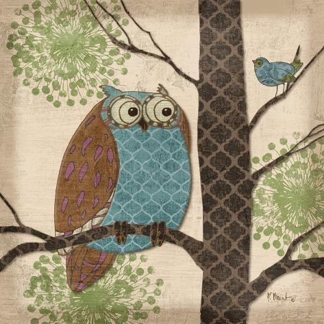 Fantasy Owls II Art Print