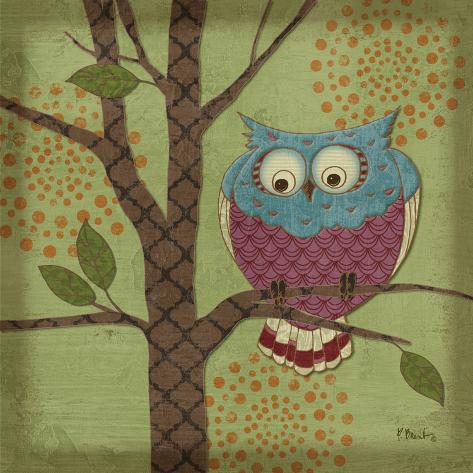 Fantasy Owls III Art Print