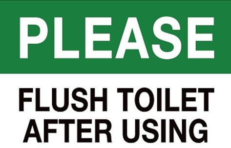 flush again sign please flush toilet after using stonehouse signs