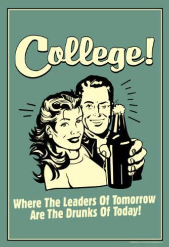 ... college leaders of tomorrow drunks of today funny retro poster posters