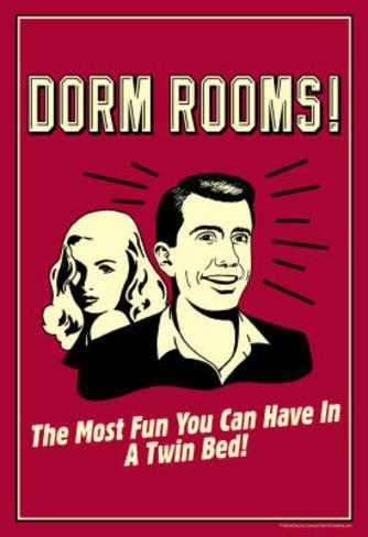 ... dorm rooms most fun in twin bed funny retro poster posters i8840069