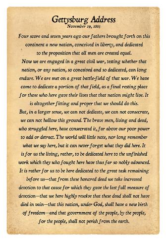 Wild image intended for gettysburg address printable Universal image regarding gettysburg address printable