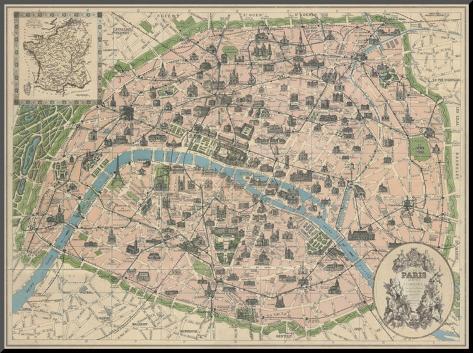 Vintage Paris Map