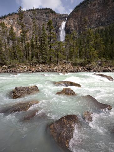Kicking Horse River and Takakkaw Falls, Yoho National Park, UNESCO World Heritage Site, British Col Photographic Print