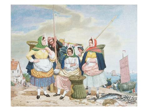 Seas Fish Market on Fish Market By The Sea C 1860 Oil On Canvas Giclee Print By Richard