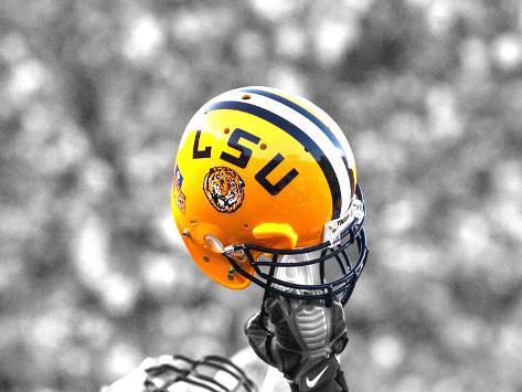 Louisiana State University - LSU Football Helmet Held High Photo at 0
