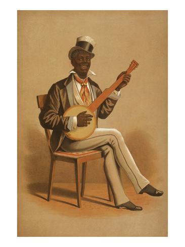 black banjo player