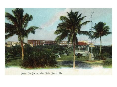 West Palm Beach, Florida - The Palms Hotel Exterior View Art Print