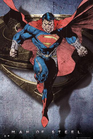 Superman Man of Steel  Comic Style Flying Photo at AllPosters.com