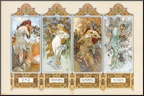 [Alphonse Mucha - art print, poster - Four Seasons]