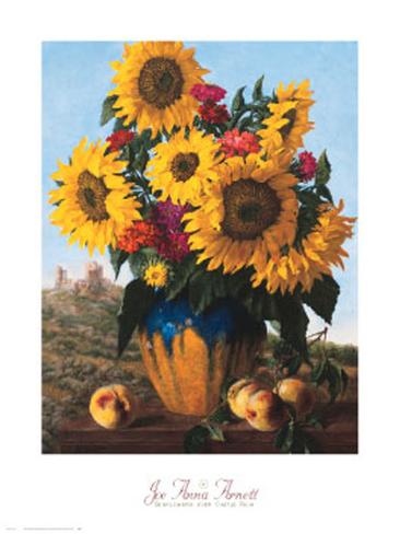 Sunflowers over Castle Ruin Posters by Joe Anna Arnett at AllPosterscom