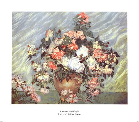 Roses roses et blanches, 1890 Reproduction d'art
