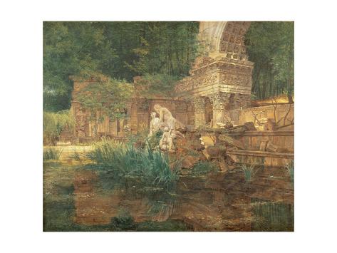 The Roman Ruins in the Gardens of Schonbrunn Palace Giclee Print