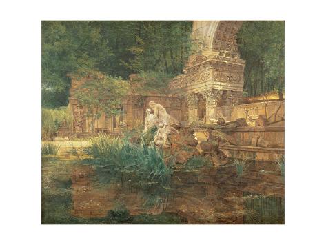 The Roman Ruins in the Gardens of Schonbrunn Palace Giclee Print