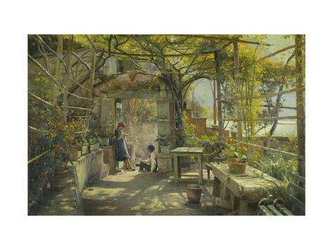 In the Pergola Art Print