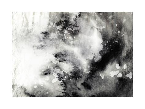 Black Grunge Ink On White Background Abstract Black And White Ink Painting On Grunge Paper