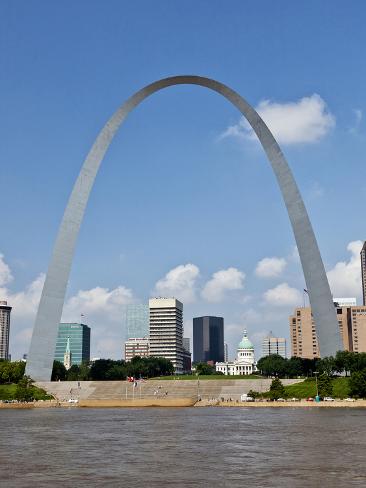 St Louis Skyline with Gateway Arch, Mississippi River, Missouri, USA Photographic Print by Joe ...