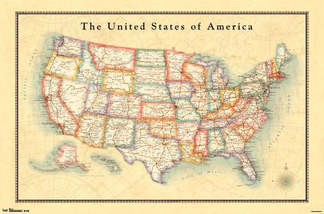 map usa poster map usa 13 print at allposters map usa poster map usa 13 print at allposters