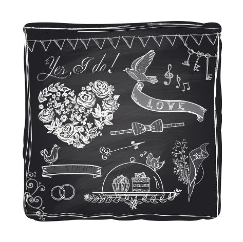 selenka chalk wedding hand drawn graphic set on a chalkboard