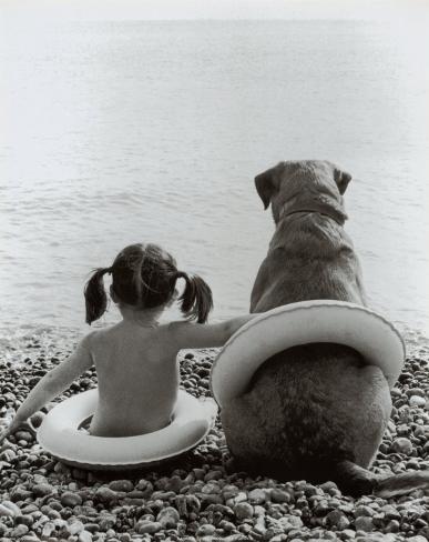 Girl with Dog Poster