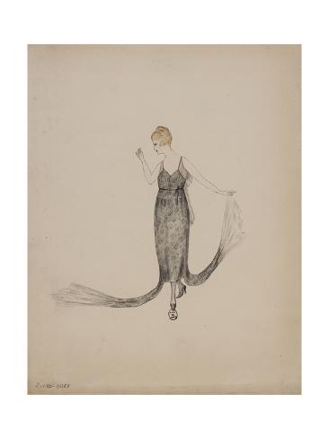 Robe lamé noir et argent garnie tulle noir Giclee Print by Robe lamé noir et argent garnie tulle noir Giclee Print by