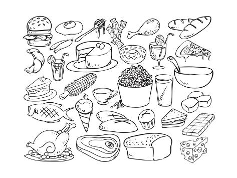 Картинки продуктов питания раскраска Картинки продуктов питания раскраска