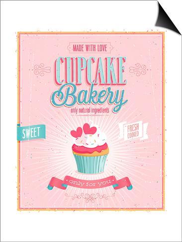 Cupcake Poster cupcakes Print posters SwitchArtâ„¢ Vintage vintage